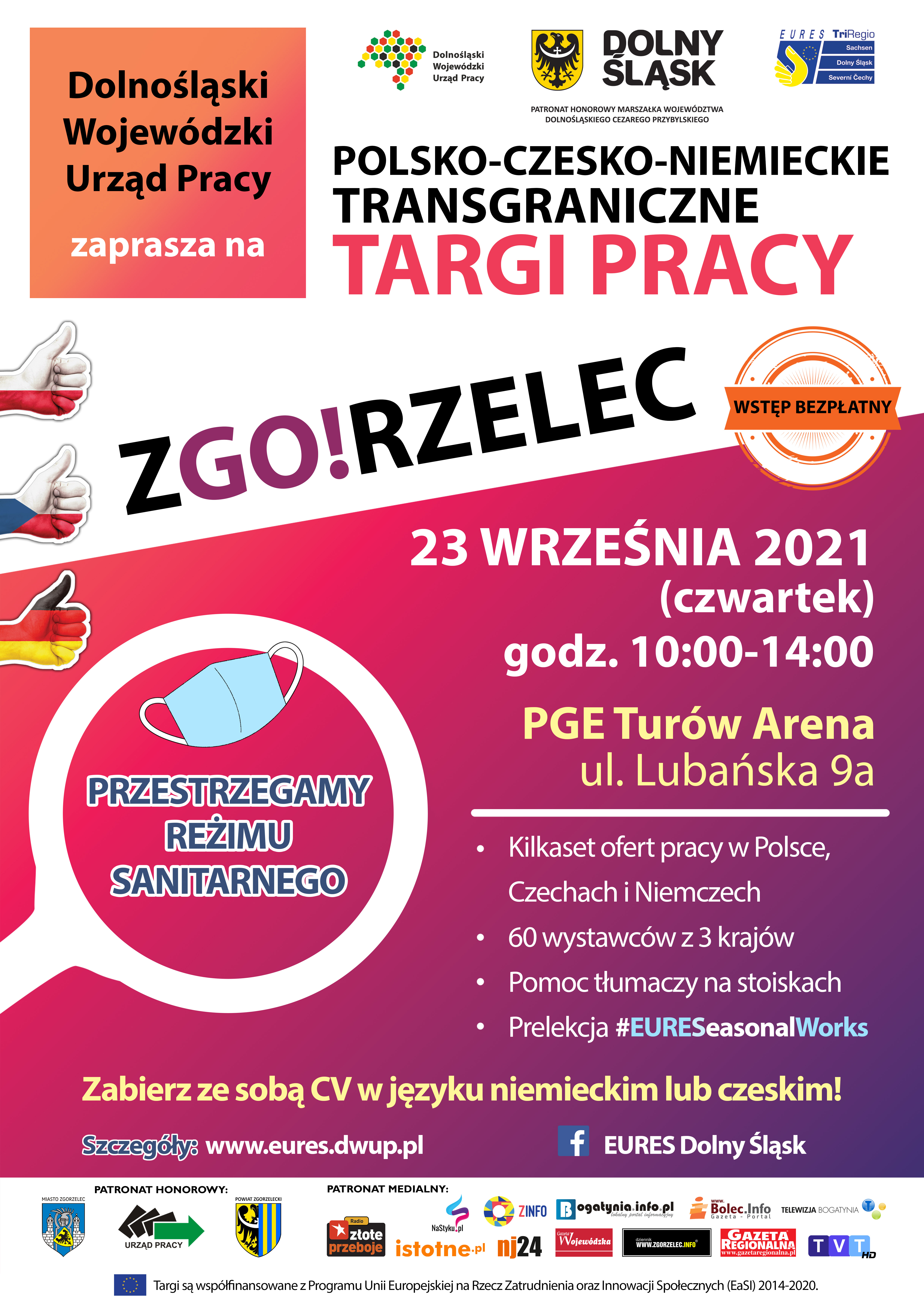 plakat transgraniczne targi pracy 2021